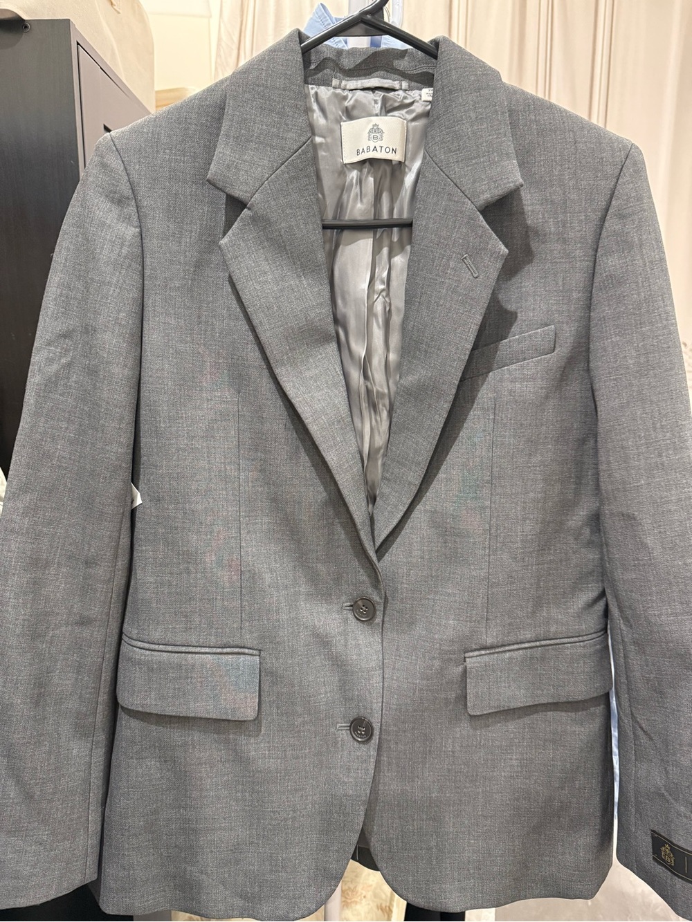 Babaton Gray Tailored Single-Breasted Women's Blazer